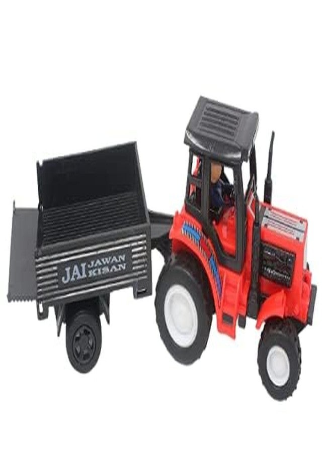 Fezeedi Kids Red Colors Farmer Tractor Trolley Toy for Kids. | with OPENABLE Trolley Feature. | Construction Vehicle Toy | Beautiful Design. | Miniature Scaled Models Toy (Multicolor) - Image 1